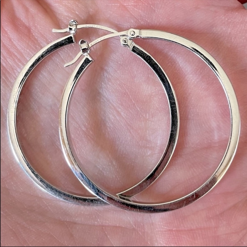 14k Gold Hoops Hoop Earrings View 2